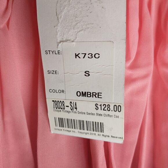 Unique Vintage Pink Ombre Cocktail Dress - Picture 4 of 5